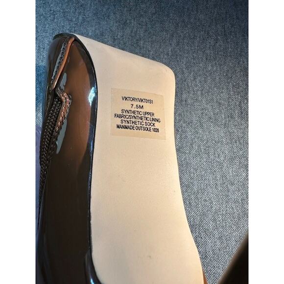 Steve Madden ‘Vava’ Thigh High Stiletto Boots Brown Patent Faux Leather Size 7.5 - Picture 9 of 10